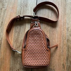 Anthropologie Urban Originals Brown Sling Backpack